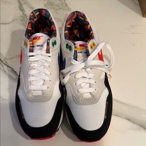 Nike Men’s Air Max 1 white/chili red photon dust Sneakers